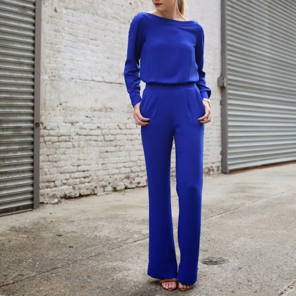 Diane von Fürstenberg Cynthia Jumpsuit in Blue NWT